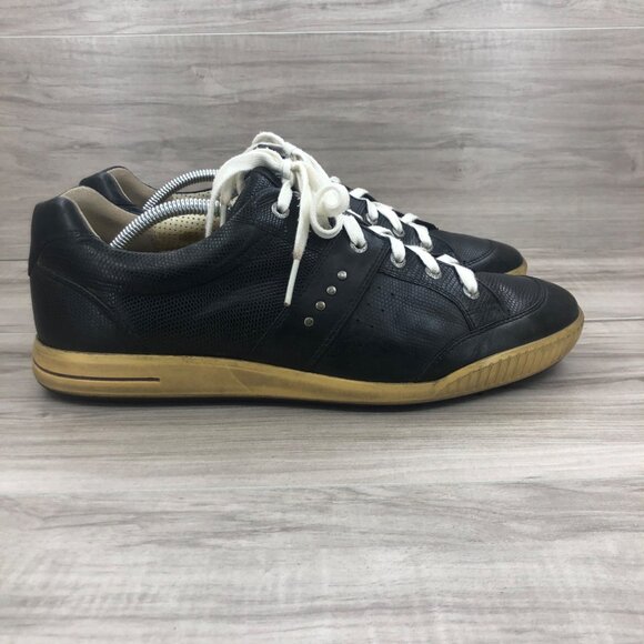 Ecco Golf Shoes Men\'s EU 45 Black Leather Spikeless Lace Up Cleat Sneakers main image 10